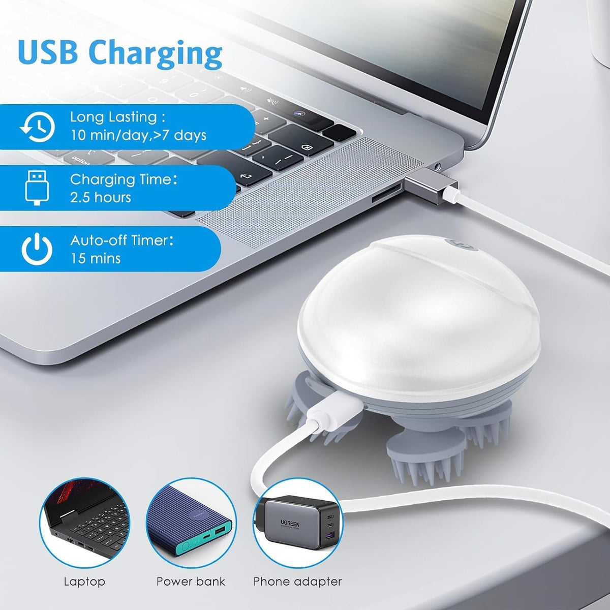 Vibrellaz™ Rechargeable Head Massager For Relaxation